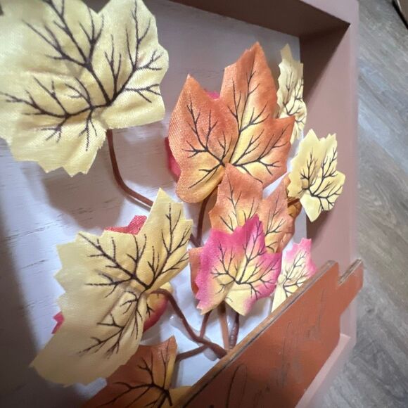 THANKFUL Wooden Sign Fall Decor Autumn Theme Warm Inviting Charm Farmhouse NWT - Picture 6 of 8